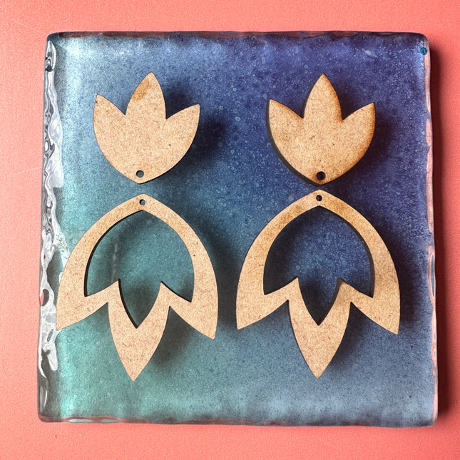 Flower Drop 4 pairs Earring Components mix and match - Create Along 