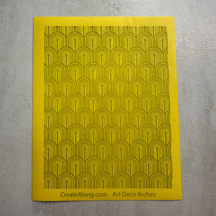 Art Deco Arches polymer clay Silkscreen mesh stencil - Create Along 