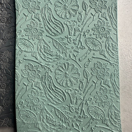 Harvest Fruits of Fall polymer clay rubber stamp texture sheet - Create Along 