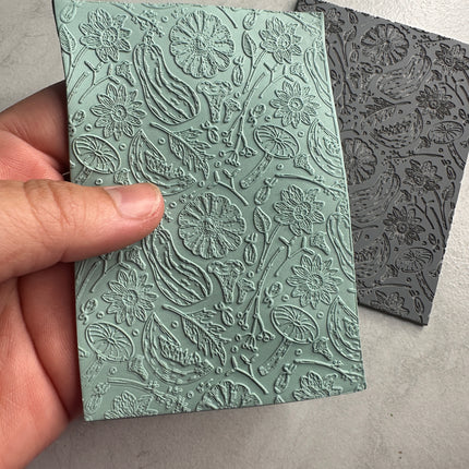 Harvest Fruits of Fall polymer clay rubber stamp texture sheet - Create Along 