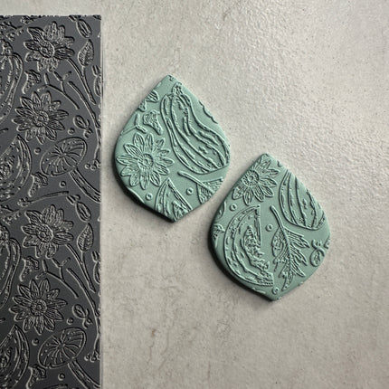 Harvest Fruits of Fall polymer clay rubber stamp texture sheet - Create Along 