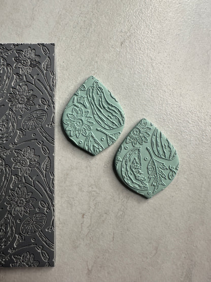 Harvest Fruits of Fall polymer clay rubber stamp texture sheet - Create Along 