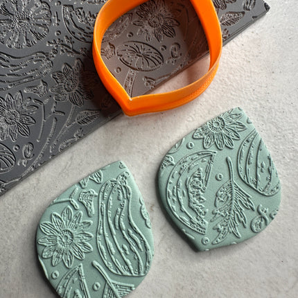 Harvest Fruits of Fall polymer clay rubber stamp texture sheet - Create Along 