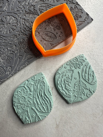 Harvest Fruits of Fall polymer clay rubber stamp texture sheet - Create Along 