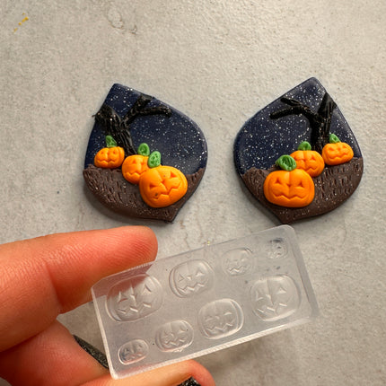Mini Tiny Pumpkin Jackolantern molds for clay and UV resin - Create Along 