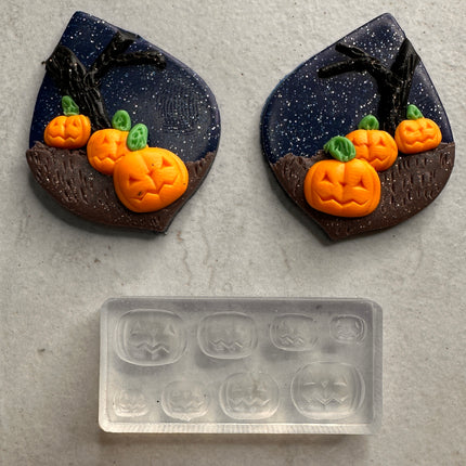 Mini Tiny Pumpkin Jackolantern molds for clay and UV resin - Create Along 