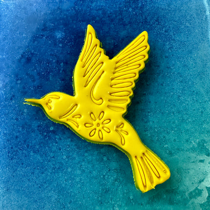 Decorative Hummingbird imprint polymer clay cutter - Create Along 