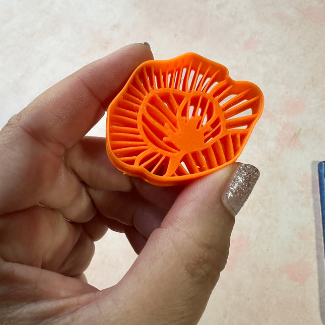 Poppy Flower imprint polymer clay cutter - Create Along 