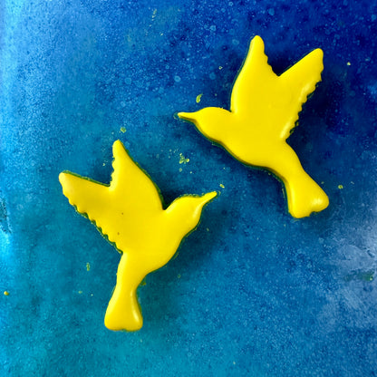 Small Hummingbirds Mirrored pair of sharp clay earring cutters - Create Along 