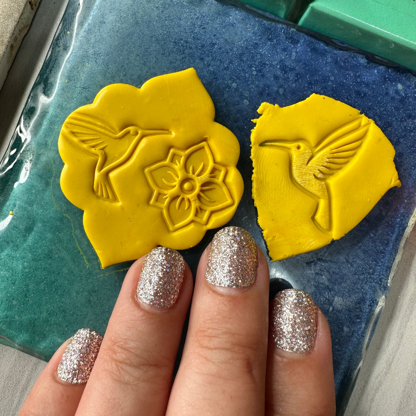 Happy Hummingbirds Texture Tips mini stamps for polymer clay