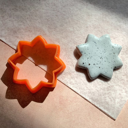 Round Lotus Flower Polymer clay cutter for earrings and art - Create Along 