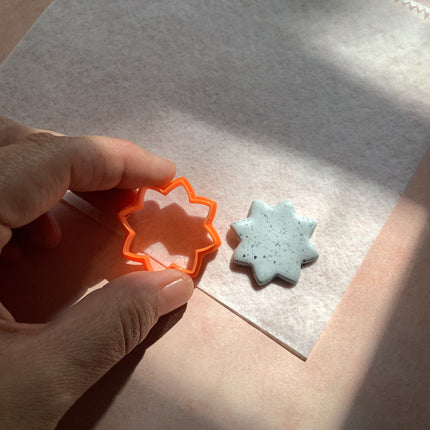 Round Lotus Flower Polymer clay cutter for earrings and art - Create Along 