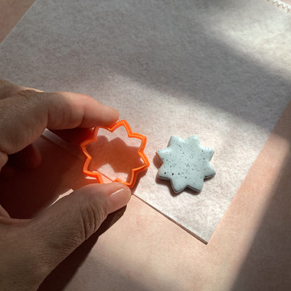 Round Lotus Flower Polymer clay cutter for earrings and art - Create Along 