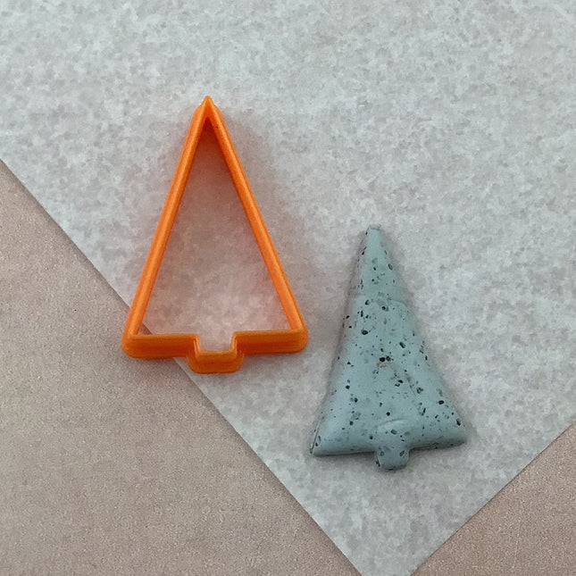 Slim Tree Christmas polymer clay cutter | tree clay earring cutter - Create Along 