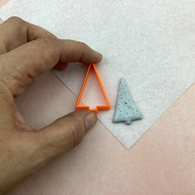 Slim Tree Christmas polymer clay cutter | tree clay earring cutter - Create Along 