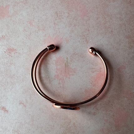 Metal Cuff Cabochon Bracelet Blank Rose Gold - Create Along 