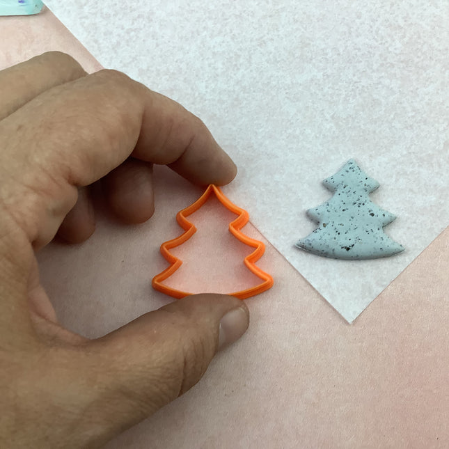 Swoop Christmas Tree polymer clay cutter | tree clay earring cutter - Create Along 