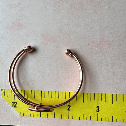 Metal Cuff Cabochon Bracelet Blank Rose Gold - Create Along 