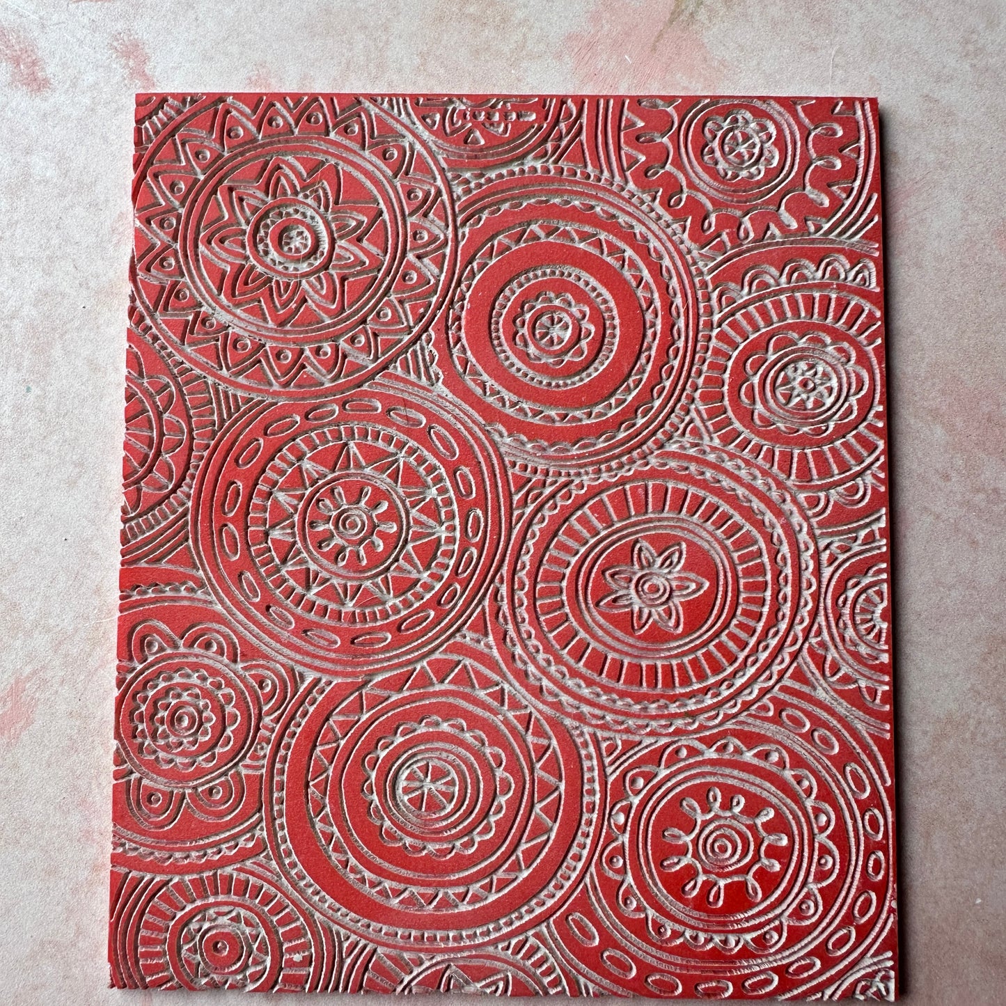 Mandala Magic Polymer Clay Texture Rubber Stamp Gelli plate paper printing