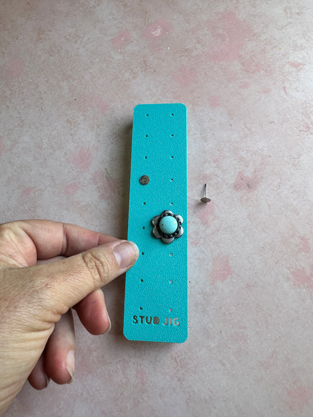 Stud earring assembly and baking jig tool support baking polymer clay tool - Create Along 