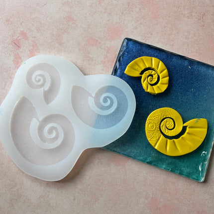Polymer Clay and UV Resin Silicone Mold Nautilus Shell bake in oven - Create Along 