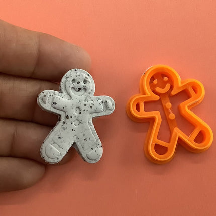 Gingerbread Man polymer clay cutter | gingerbread clay earring cutter - Create Along 