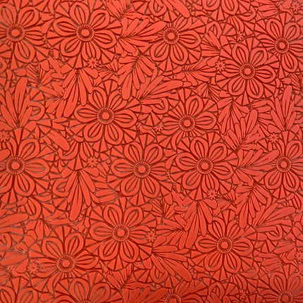 Harvest Flowers Boho Rubber Stamp Texture Sheet Mat for polymer clay metal clay mixed media art - Create Along 