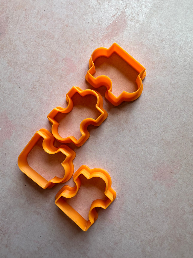 Puzzle Piece Polymer Clay Cutter Set – 4 Piece 3-Inch Interlocking Design - Create Along 