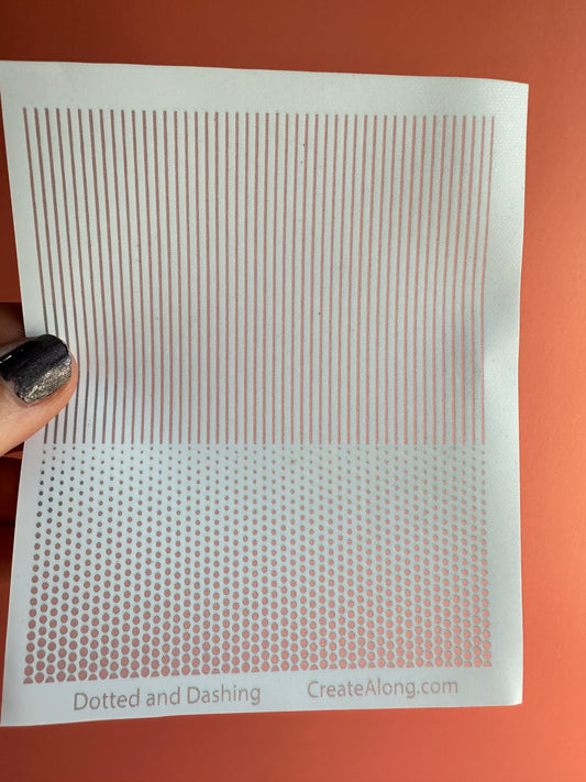Dotted and Dashing Silkscreen – 3x4 inch Polymer Clay Pattern mesh stencil