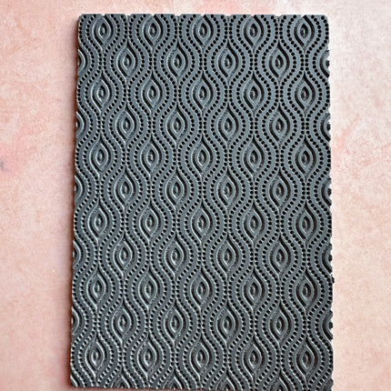 Dotted Ovals polymer clay texture sheet rubber stamp - Create Along 