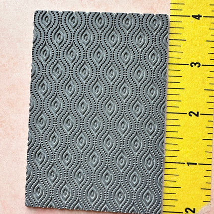 Dotted Ovals polymer clay texture sheet rubber stamp - Create Along 