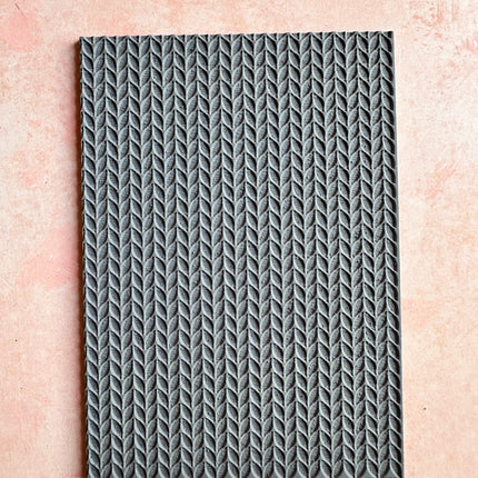 Chunky Knit pattern polymer clay texture sheet rubber stamp - Create Along 