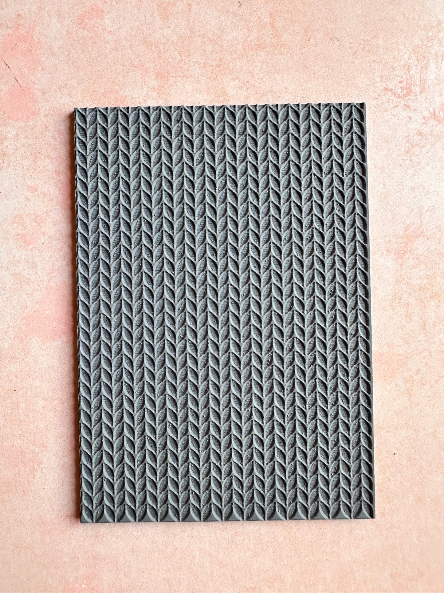 Chunky Knit pattern polymer clay texture sheet rubber stamp