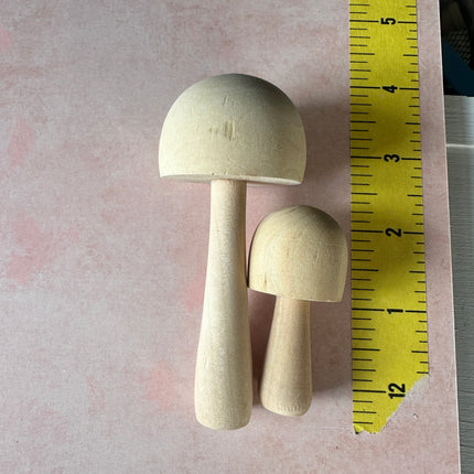 Set of Wood Mushrooms to cover Fairy door clay projects - Create Along 