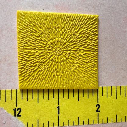 Radiations Mushroom Frills round pattern polymer clay rubber stamp - Create Along 
