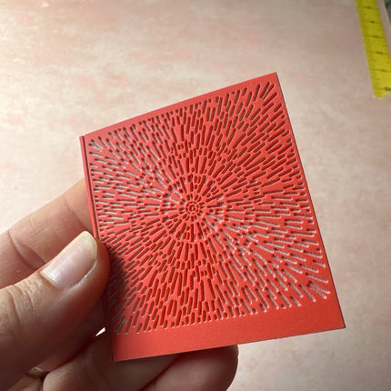 Radiations Mushroom Frills round pattern polymer clay rubber stamp - Create Along 