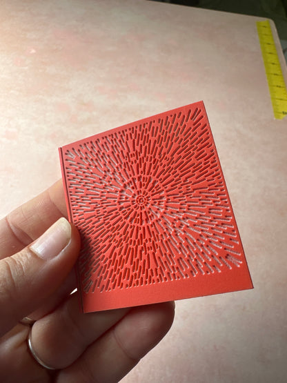 Radiations Mushroom Frills round pattern polymer clay rubber stamp - Create Along 