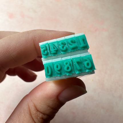 Mini Numbers 1/8" snap together stamp snap set - Create Along 