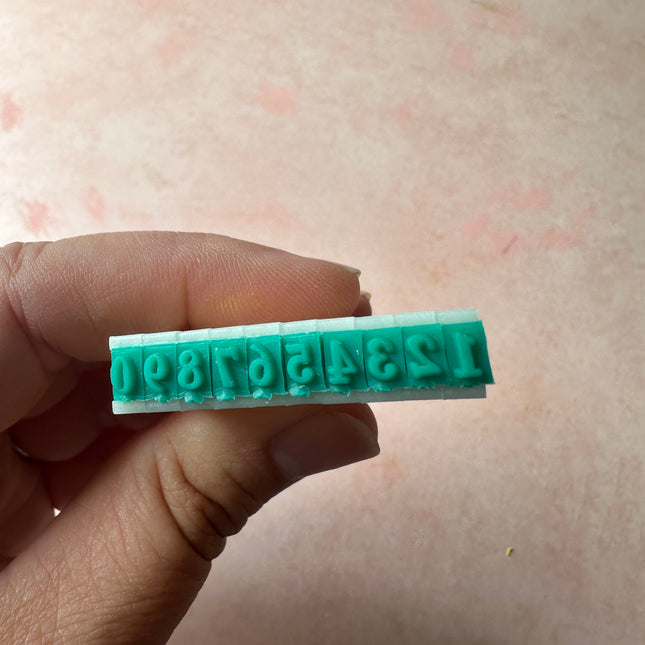 Mini Numbers 1/8" snap together stamp snap set - Create Along 