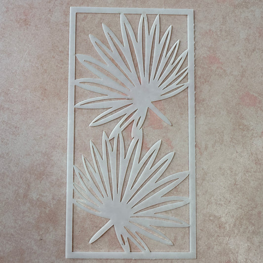 Palmetto Leaves clay texture stencil Mylar