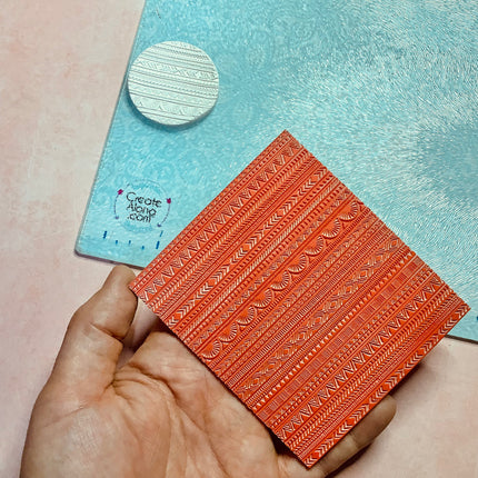 So Boho Rubber Stamp Texture Sheet Mat for polymer clay metal clay mixed media gelli - Create Along 