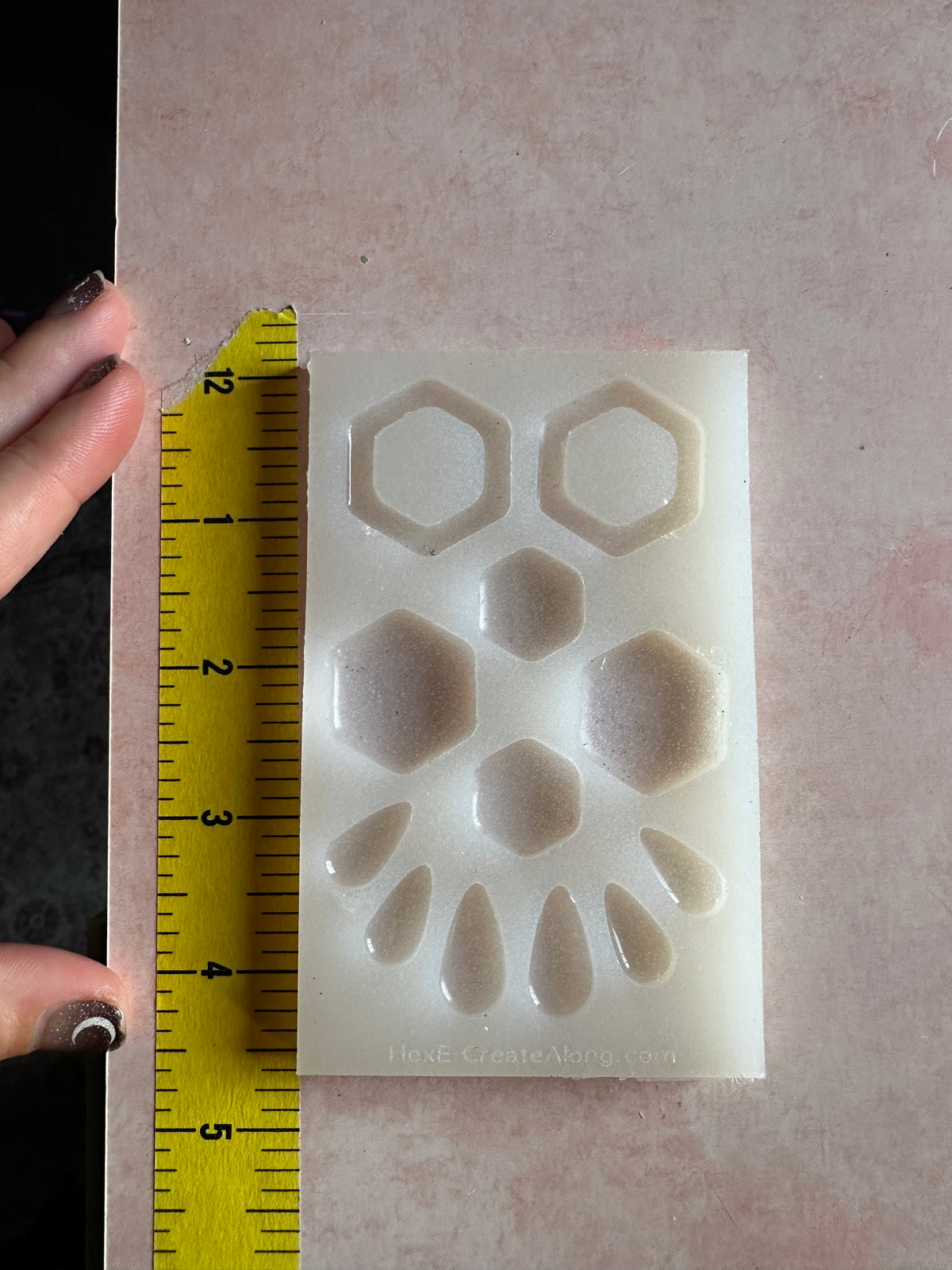 HexE Soft hexagons translucent silicone mold polymer clay UV resin earrings - Create Along 