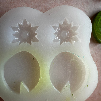 Water Lily Pads translucent silicone mold polymer clay UV resin earrings - Create Along 