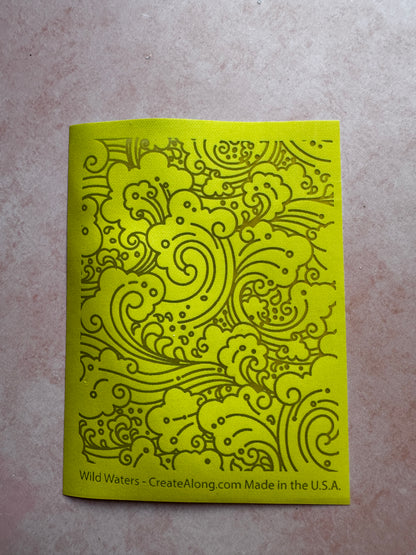Wild Waters ocean waves silkscreen pattern - Create Along 