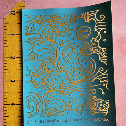 Wild Waters ocean waves silkscreen pattern - Create Along 
