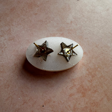 Tiny pre-domed star UV resin clay silicone mold - Create Along 