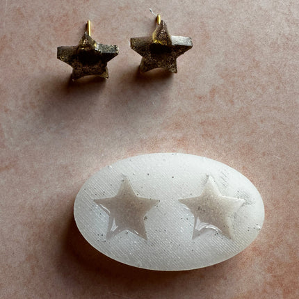 Tiny pre-domed star UV resin clay silicone mold - Create Along 