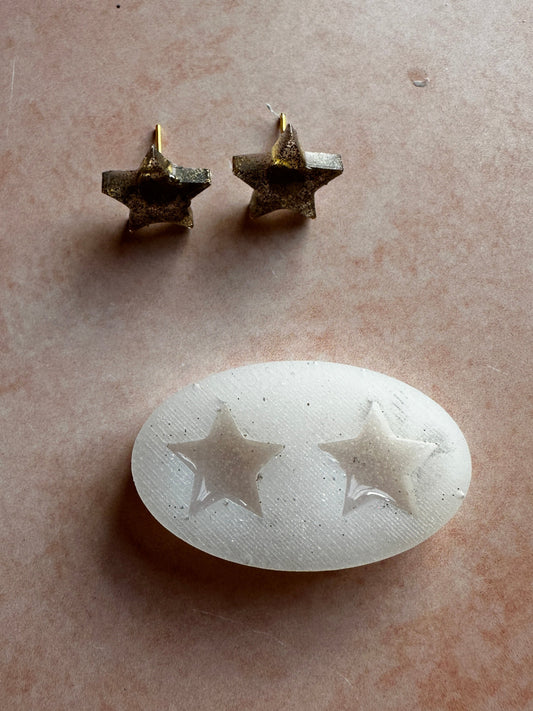 Tiny pre-domed star UV resin clay silicone mold - Create Along 