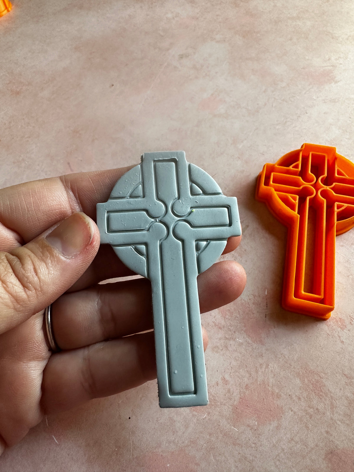 Celtic Christian Crucifix Cross polymer clay cutter