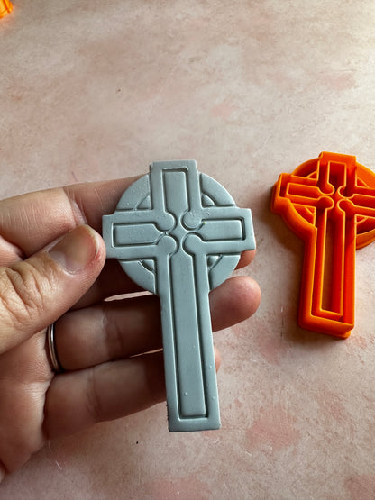 Celtic Christian Crucifix Cross polymer clay cutter